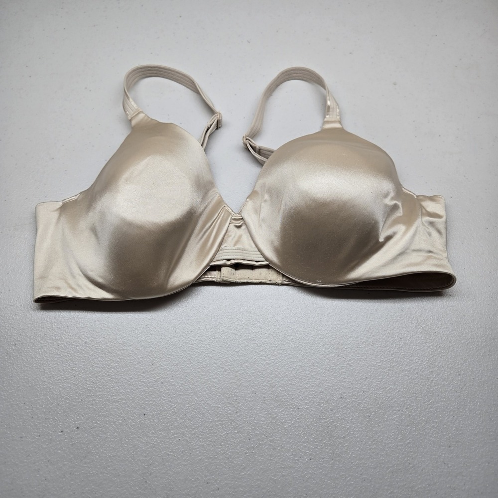 Bali Women Bra 38C Beige T Shirt Underwired Satin Strap Adjustable READ